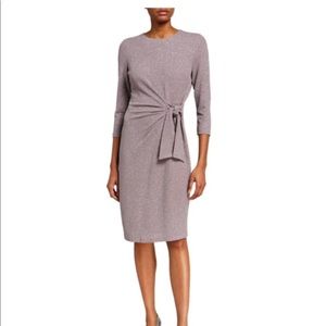 London Times 3/4-Sleeve Side-Tie Sheath Dress